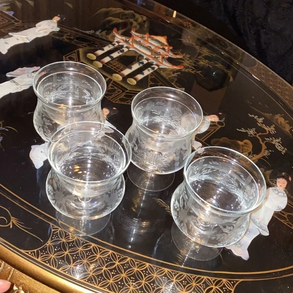Vintage shrimp cocktail crystal cups set of 4